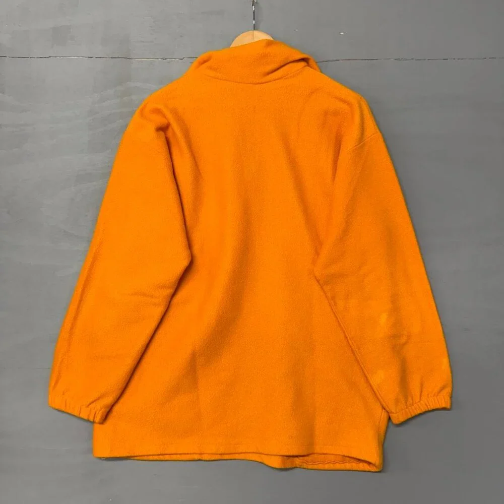 Vintage Tommy Hilfiger y2k Orange 1/4 Zip Fleece Pullover Sweater XL‎